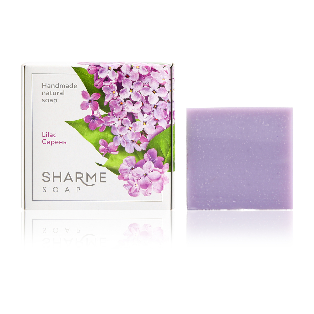 Натуральное твёрдое мыло ручной работы с ароматом сирени SHARME SOAP, 80 г