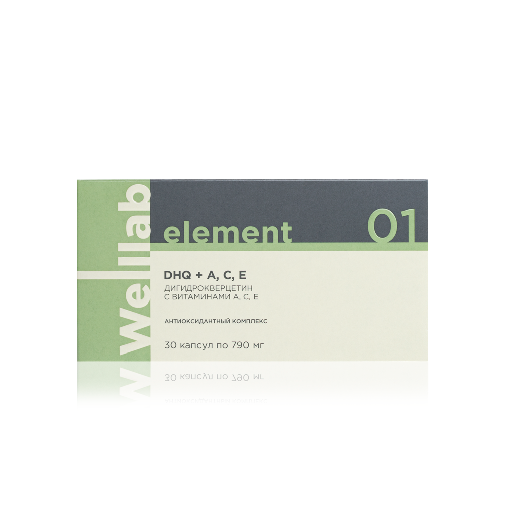 БАД для сосудов и иммунитета Welllab Element Dihydroquercetin with A, C, E, 30 капсул