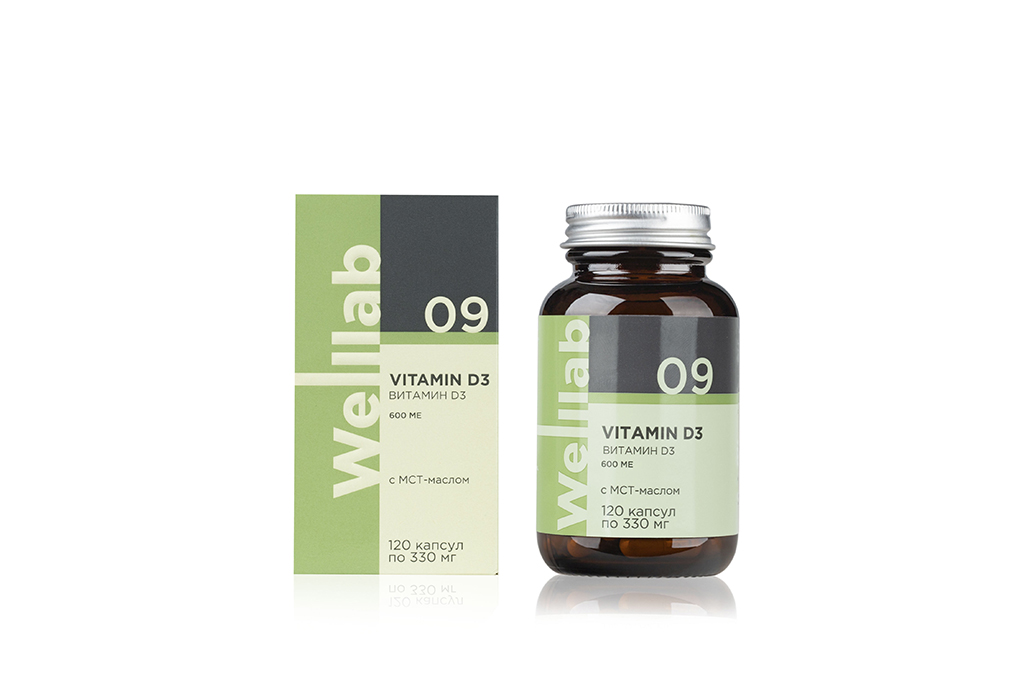 БАД с витамином Д3 Welllab VITAMIN D3, 120 капсул