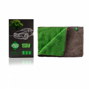 Автополотенце для сухой уборки Green Fiber AUTO A5,  серо-зеленое