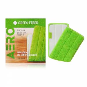Изображение галереи: Насадка из микроволокна для швабры с распылителем Green Fiber AERO, зелёная