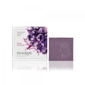 Натуральное твёрдое мыло ручной работы с ароматом винограда SHARME SOAP, 80 г