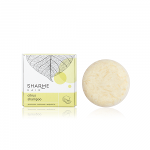Натуральный твёрдый шампунь Sharme Hair Citrus с ароматом цитруса для жирных волос, 50 г.