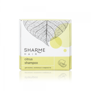 Изображение галереи: Натуральный твёрдый шампунь Sharme Hair Citrus с ароматом цитруса для жирных волос, 50 г.