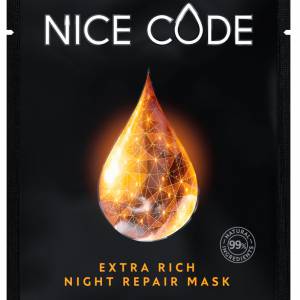 Тканевая маска для ночного обновления кожи  Nice Code Night repair с маслом амлы, расторопши, граната, камелии, растительными экстрактами родиолы розовой и апельсина