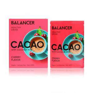 Какао Balancer Cacao на кокосовом молоке со вкусом Вишня, 5 шт